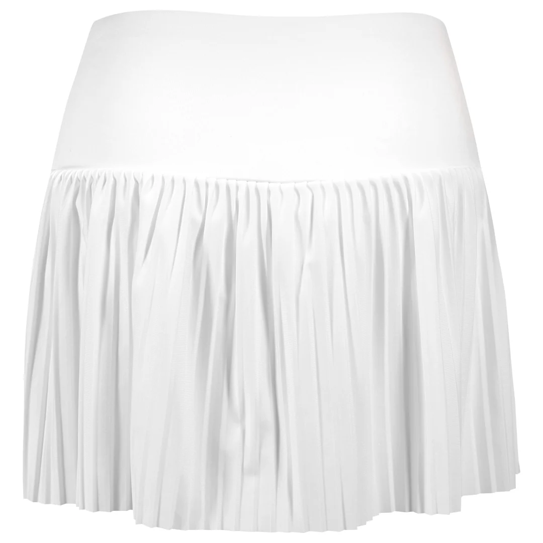 Lucky In Love Women's Weave It To Me Racer Rib Pleated Skort - White - Image 2