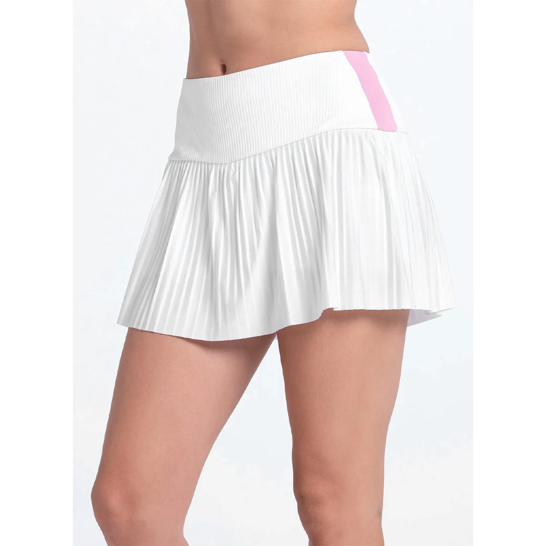 Lucky In Love Women's Weave It To Me Racer Rib Pleated Skort - White - Image 5