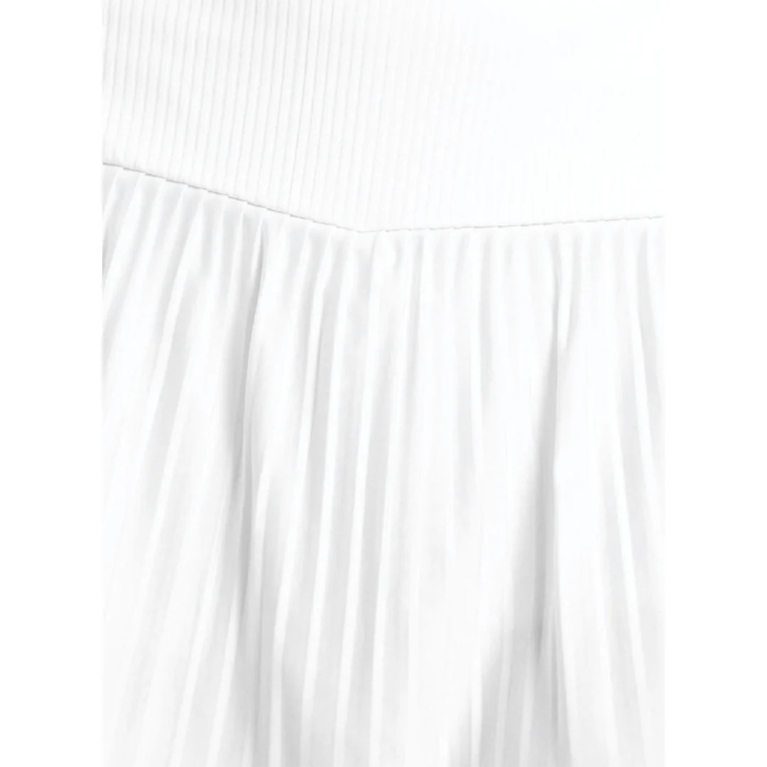 Lucky In Love Women's Weave It To Me Racer Rib Pleated Skort - White - Image 6