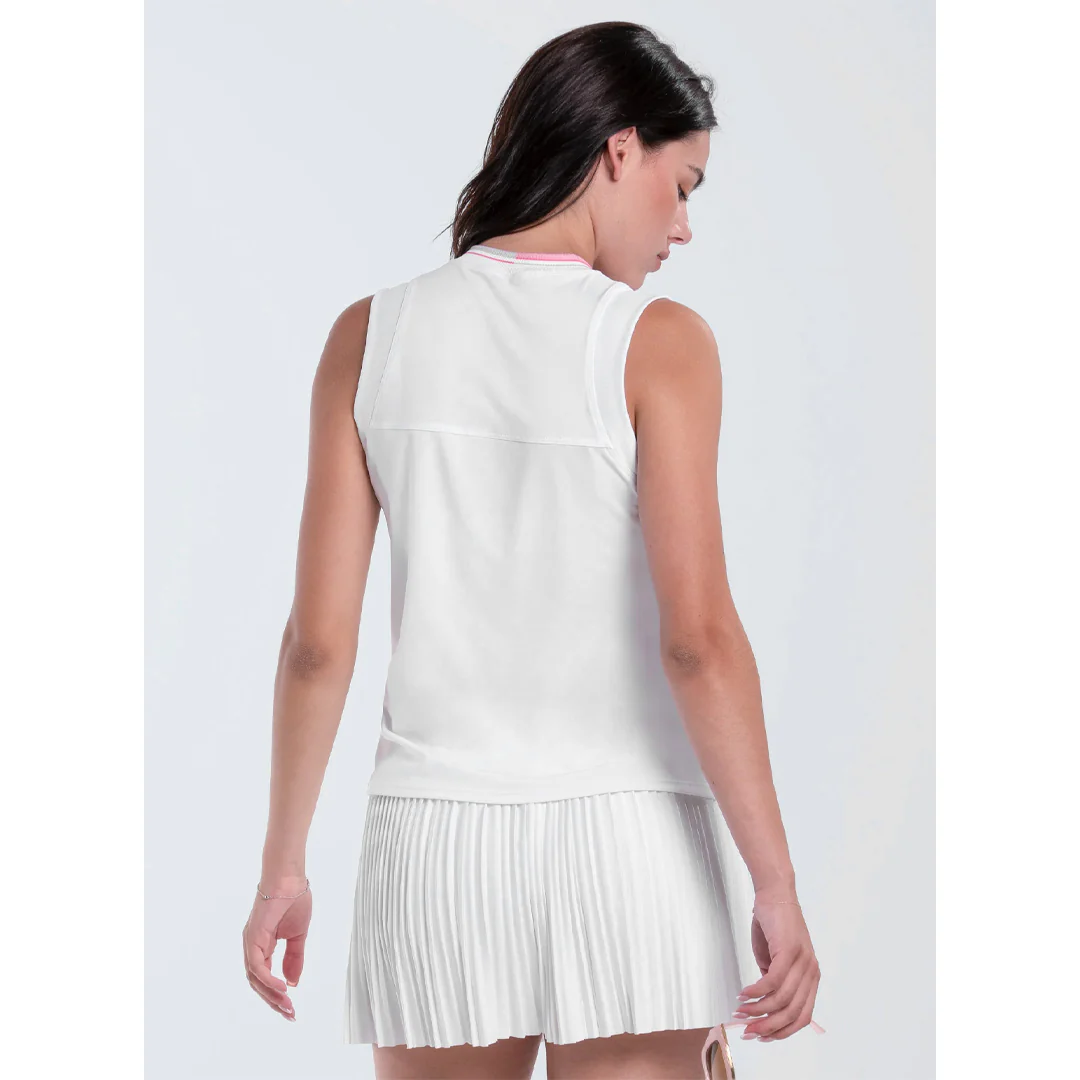 Lucky In Love Women's Weave It To Me V-Neck Tank - White/Pink - Image 4