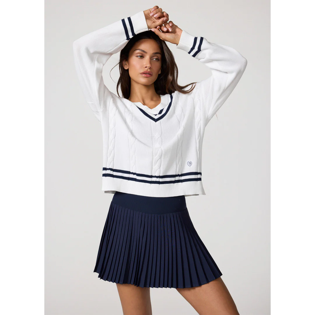 MPG Women's Club Sweater - Brilliant White/Navy Blazer - Image 6