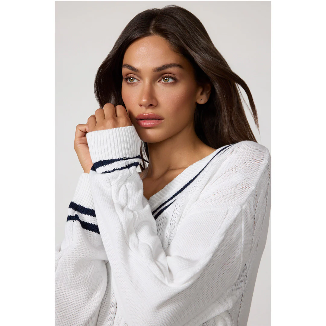 MPG Women's Club Sweater - Brilliant White/Navy Blazer - Image 7
