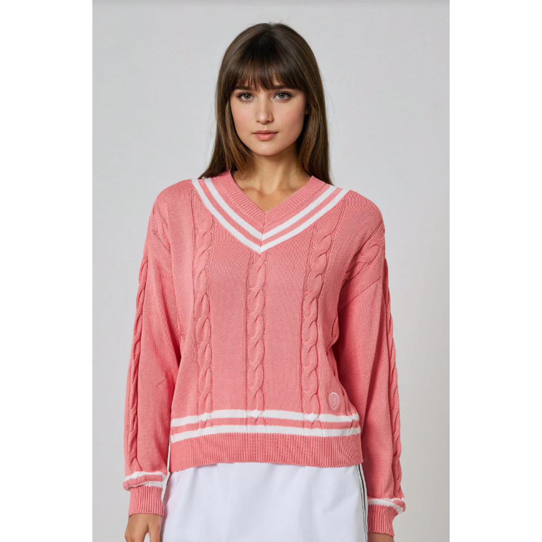 MPG Women's Club Sweater - Strawberry Ice/Brilliant White - Image 3