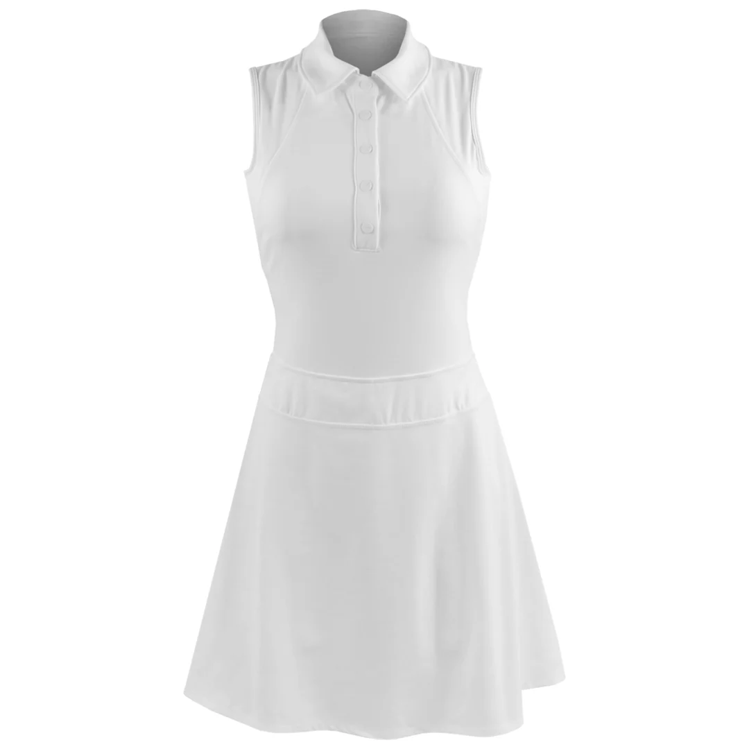 MPG Women's Vital Sleeveless Polo Dress - White