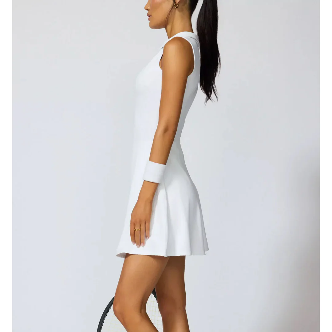 MPG Women's Vital Sleeveless Polo Dress - White - Image 5