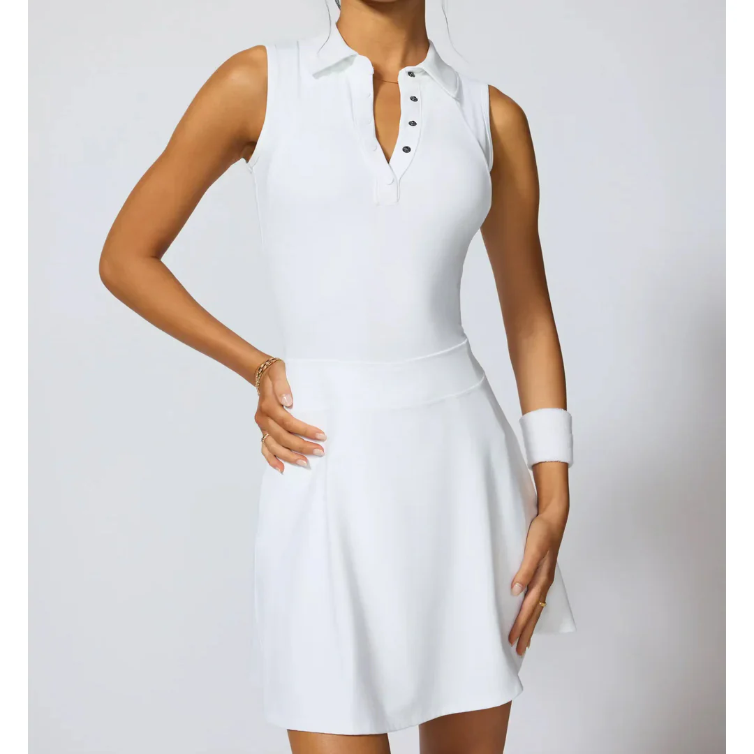 MPG Women's Vital Sleeveless Polo Dress - White - Image 6