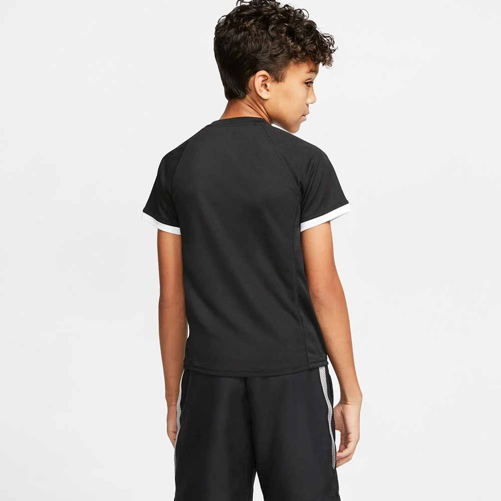 Nike Boys Nikecourt Dry Fit Short Sleeve - Black - Image 4