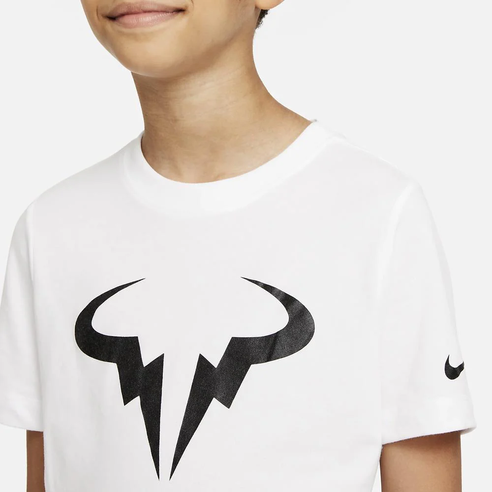 Nike Boys Rafa Tee - White/Black - Image 4