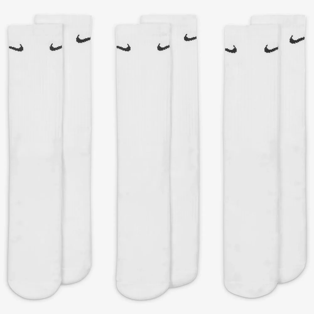 Nike Everyday Cushioned Crew 3 Pack Socks - White - Image 2