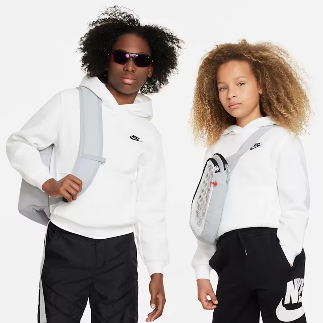 Nike Junior Club Hoodie - White - Image 5