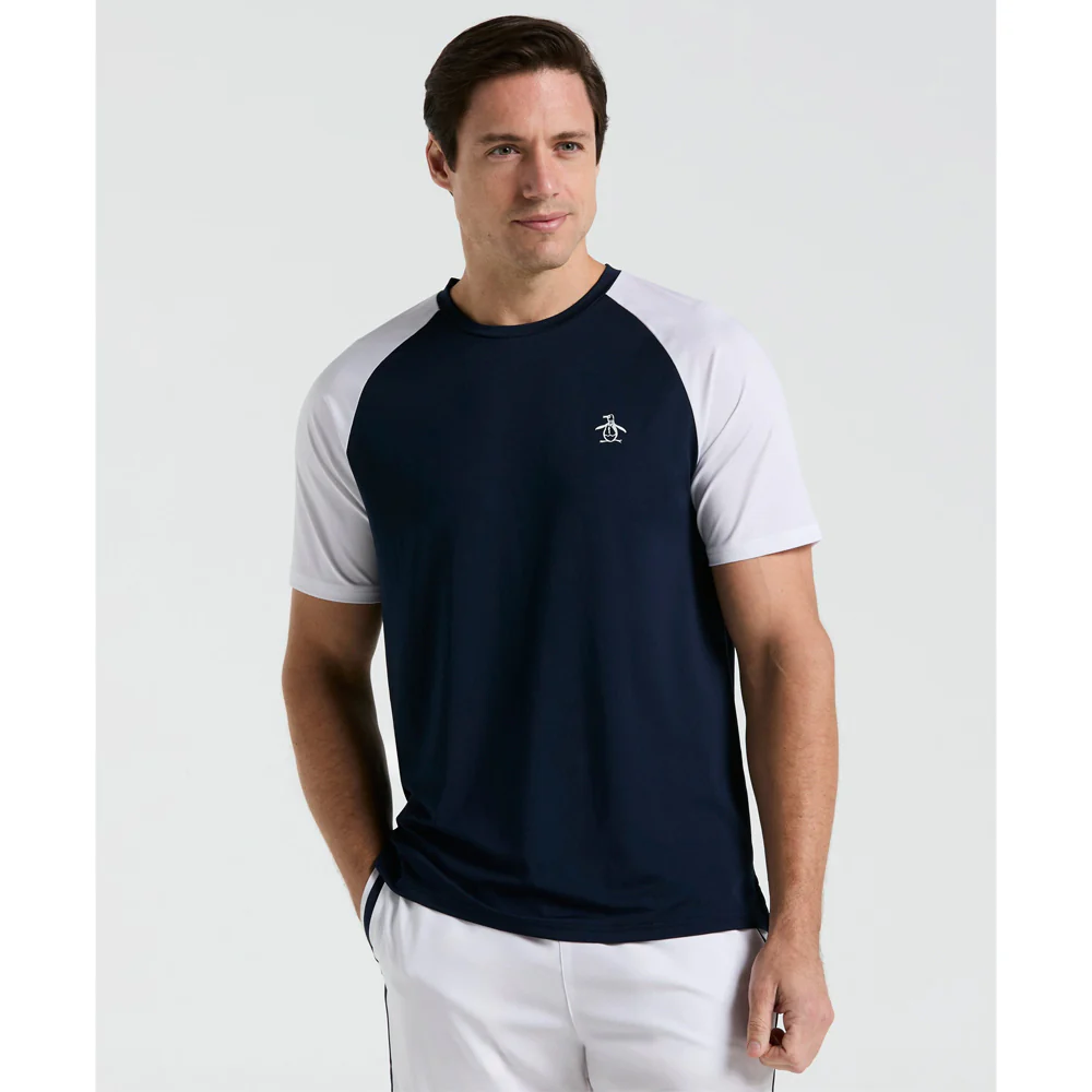 Penguin Men's Essentials Performance Core Blocked Tee - Black Iris - Image 3