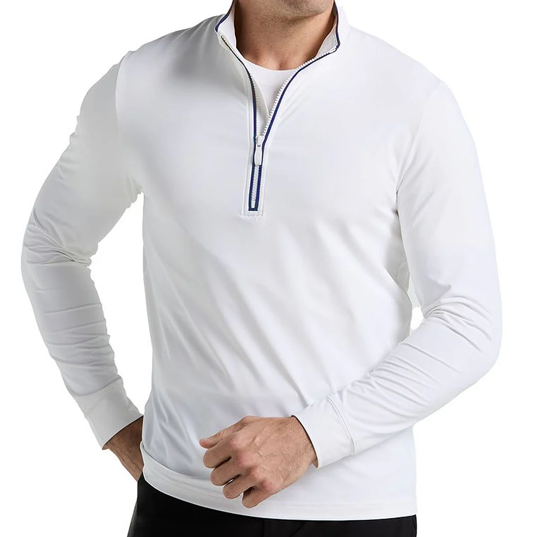 Penguin Men's Technical Earl 1/4 Zip Long Sleeve - Bright White - Image 3