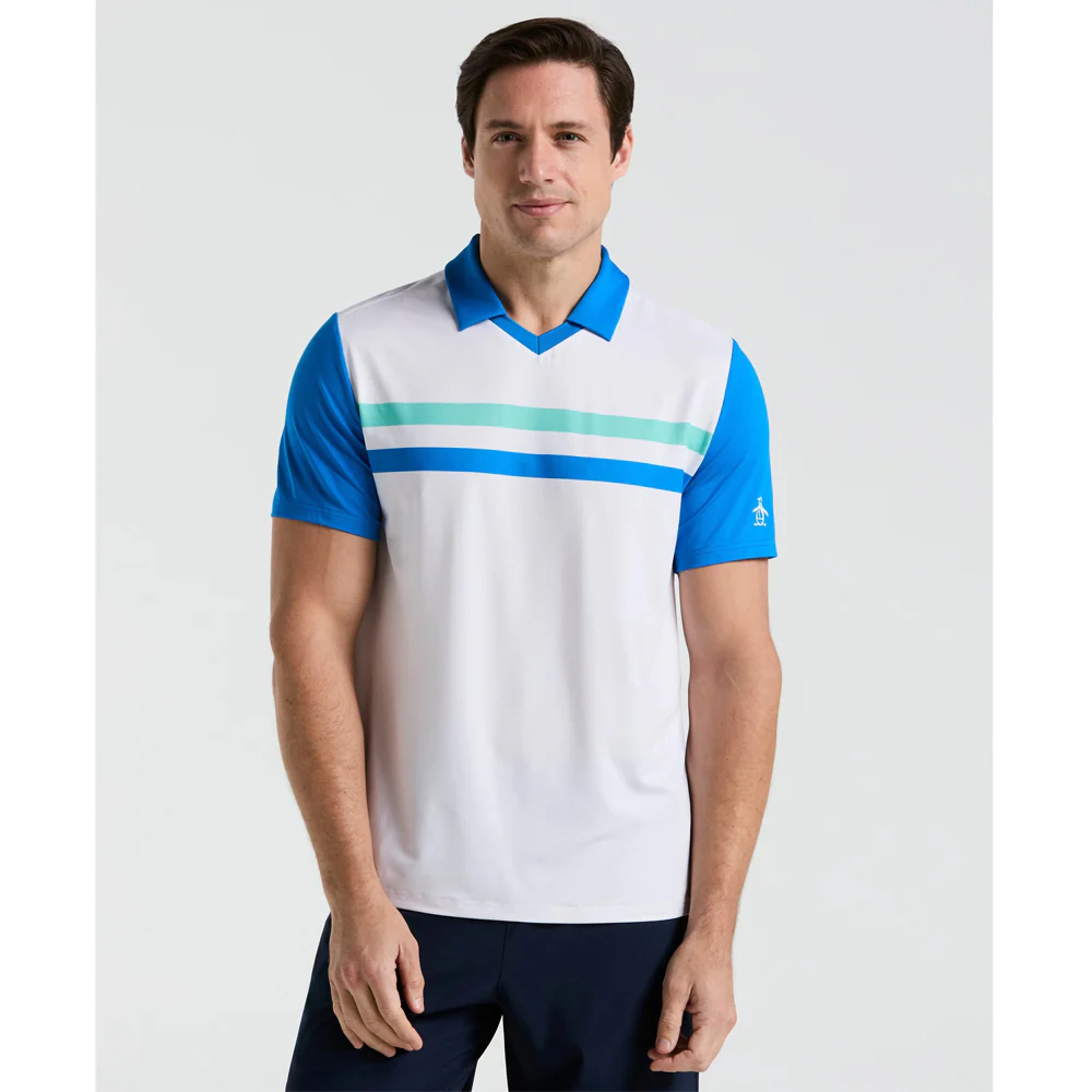 Penguin Men's Heritage Performance Blocked Polo - Bright White - Image 3