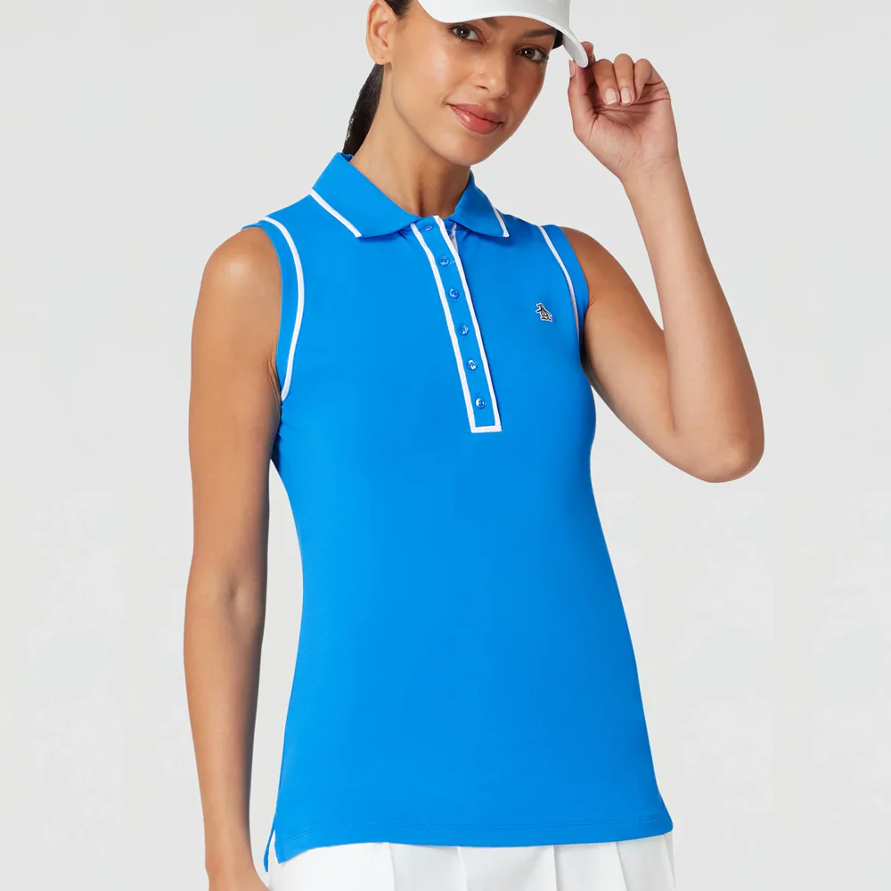 Penguin Women's Veronica Sleeveless Polo - French Blue - Image 2