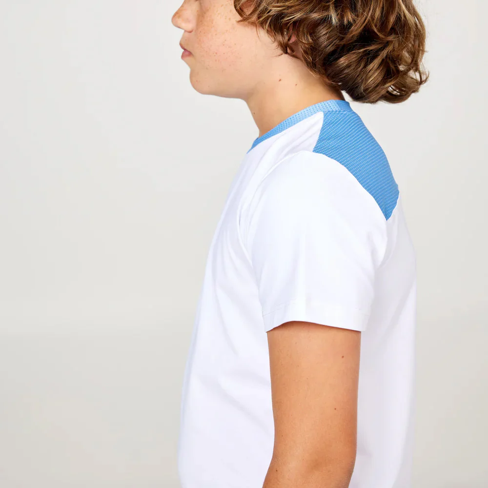 Sofibella Boys Perfect Volley Tee - White/Neo Blue - Image 4