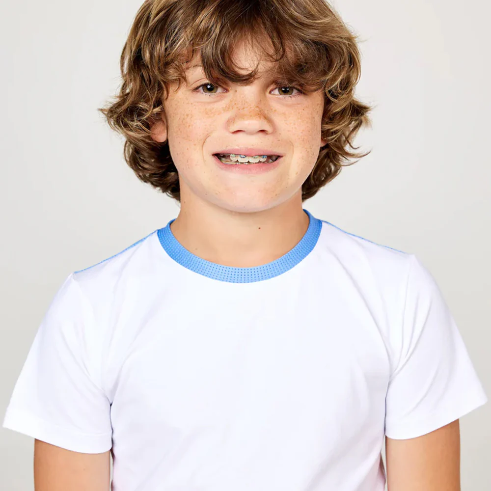Sofibella Boys Perfect Volley Tee - White/Neo Blue - Image 6