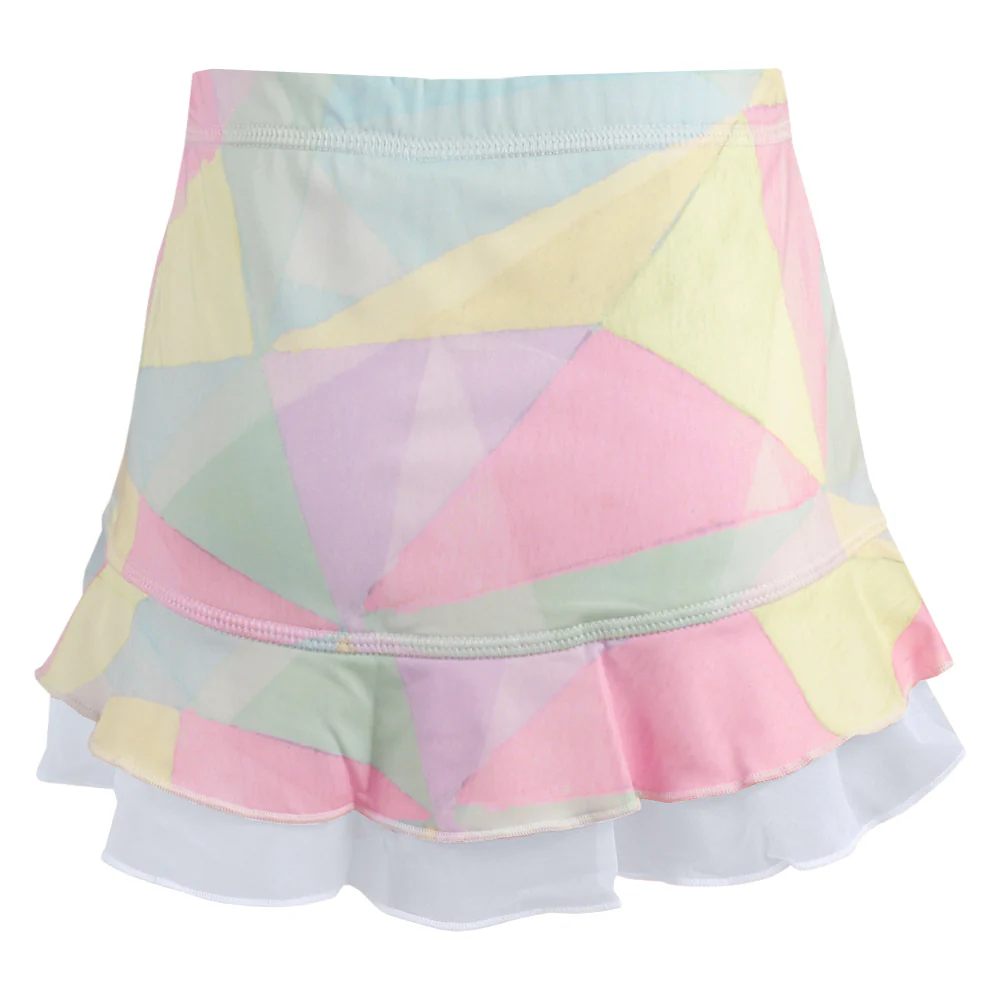 Sofibella Girls UV Colors Ruffle Skort - Rainbow Prism - Image 2