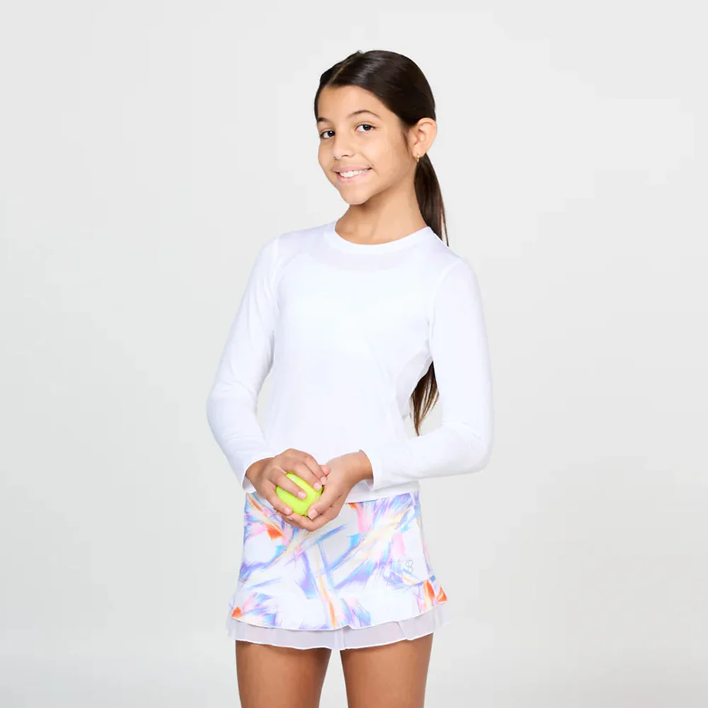 Sofibella Girls UV Colors New Long Sleeve - White - Image 3
