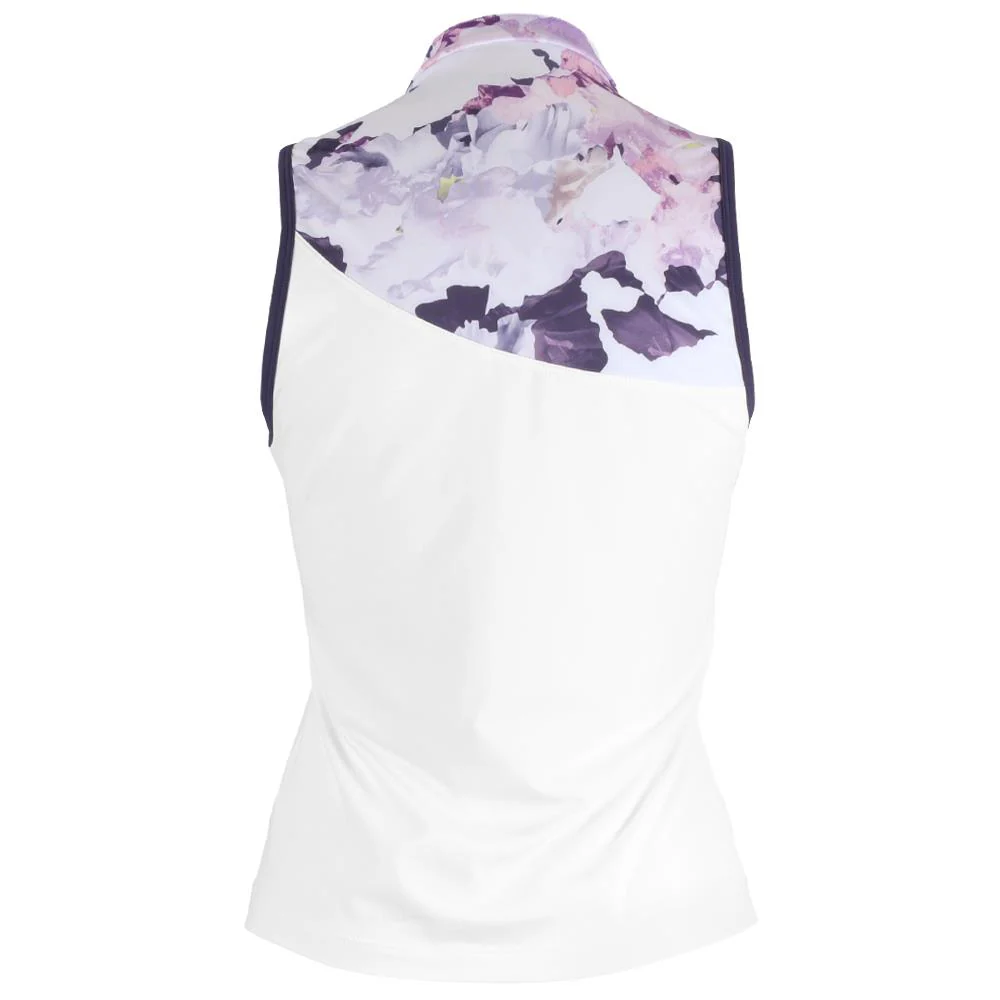Sofibella Women's Lilac Dream Sleeveless Zip Polo - Cloud Cover - Image 2