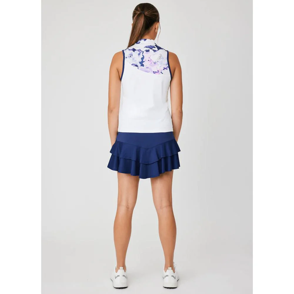 Sofibella Women's Lilac Dream Sleeveless Zip Polo - Cloud Cover - Image 5