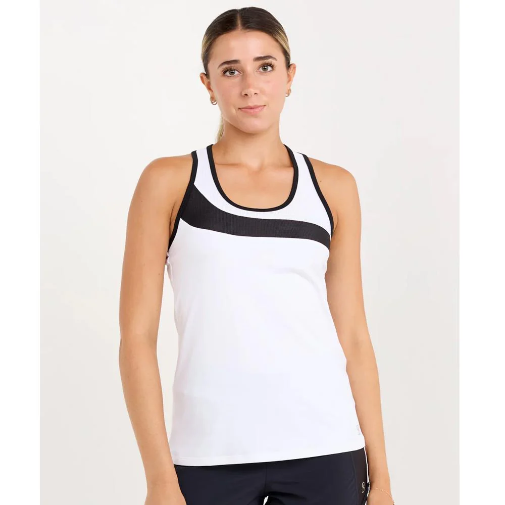 Sofibella Women's Monochrome Racerback Tank - White/Black - Image 3