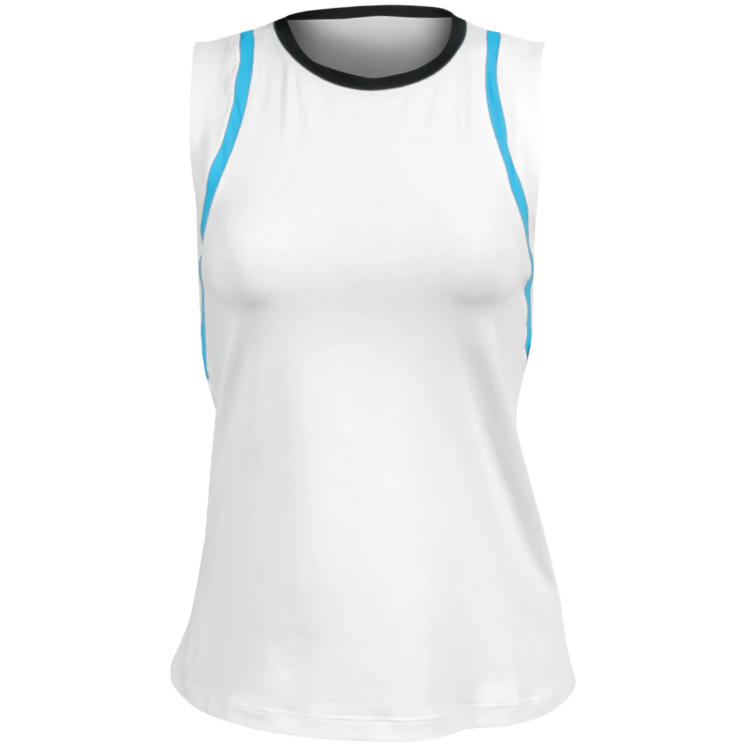 Sofibella Women's Style Icons Tank - White/Electric Blue