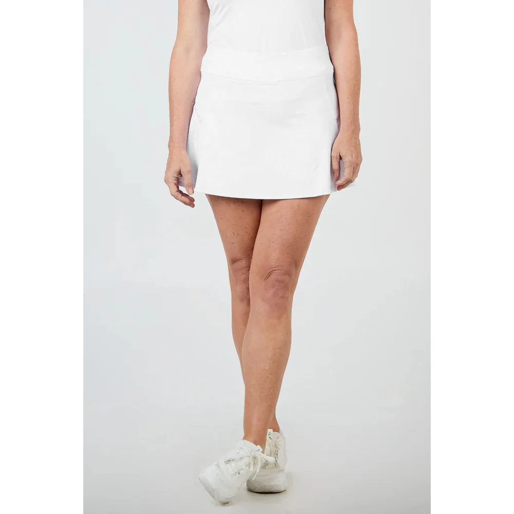 Sofibella Women's Trés Blanc 14" Trellis Trim Skort - White - Image 3