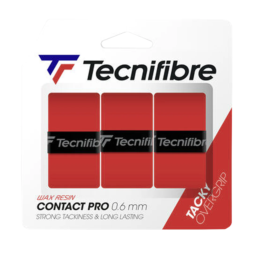 Tecnifibre Contact Pro Overgrip - Red - 3 Pack