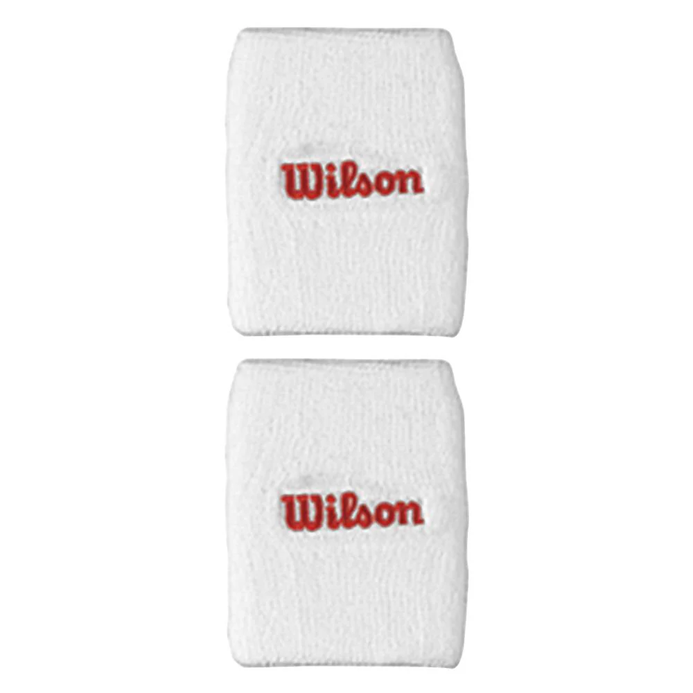 Wilson Doublewide Wristbands 2 Pack - White