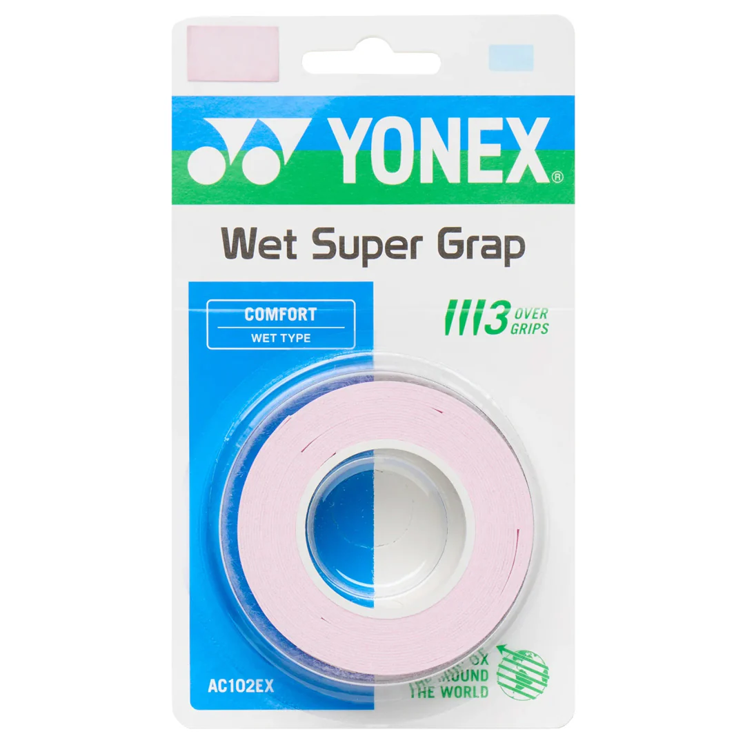 Yonex Wet Super Grap - 3 Pack - Mist Pink